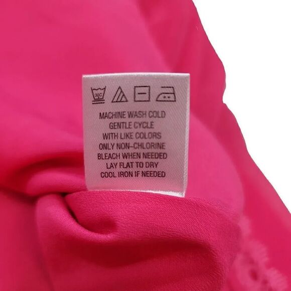 Kirra Pacsun Fuchsia Hot Pink Crepe and Lace Cami Skater Sundress Size Medium - Picture 7 of 9